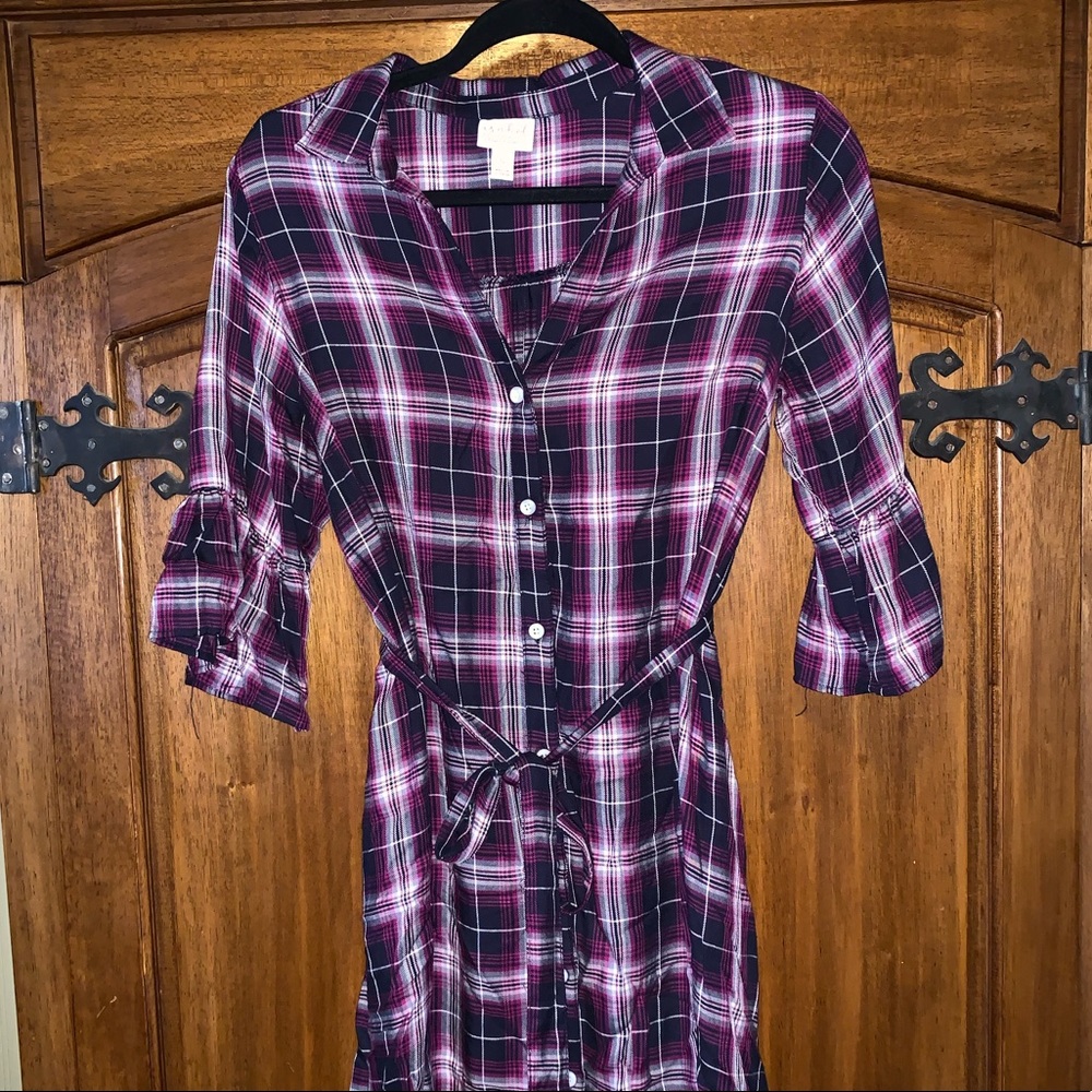 Maternity plaid dress